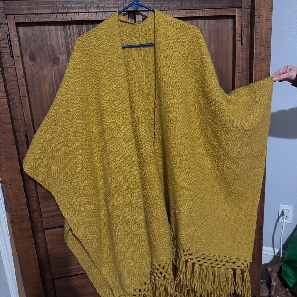 Elegant Mustard Yellow Women's Poncho